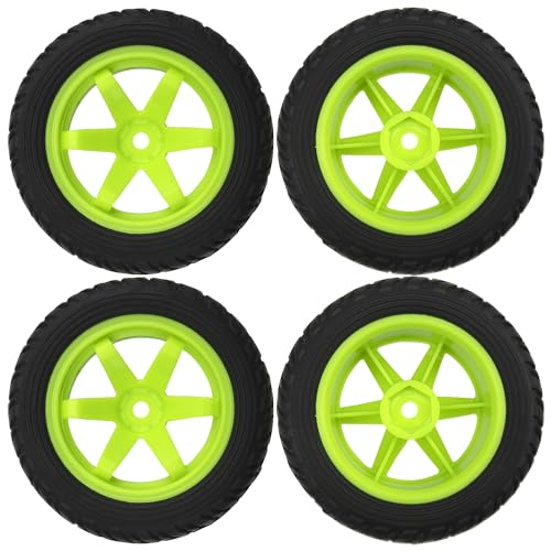 75mm/2.95'' Rubber Tires & Plastic Wheel Rims 12mm Hex w/Foam Compatible with HSP Tamiya HPI Kyosho 1/10 1/12 On-Road RC Touring Car,WLtoys 1/14 144001 RC Buggy (Green) - color: Green