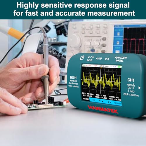 HANMATEK HO11 Handheld Digital Oscilloscope - 10MHz Bandwidth, 48MSa/s High-Precision Sampling, 2.8" TFT Display, USB Rechargeable, Advanced Trigger System, Portable for Fieldwork - style: Professional 10 Mhz