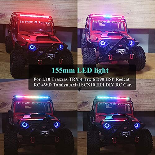 GLOBACT RC Light Bar 155mm 24 Beads for TRX4 TRX6 SCX10 1/10 RC Crawler | 1/10 Roof Lamp with 20 Modes