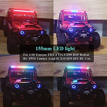 GLOBACT RC Light Bar 155mm 24 Beads for TRX4 TRX6 SCX10 1/10 RC Crawler | 1/10 Roof Lamp with 20 Modes