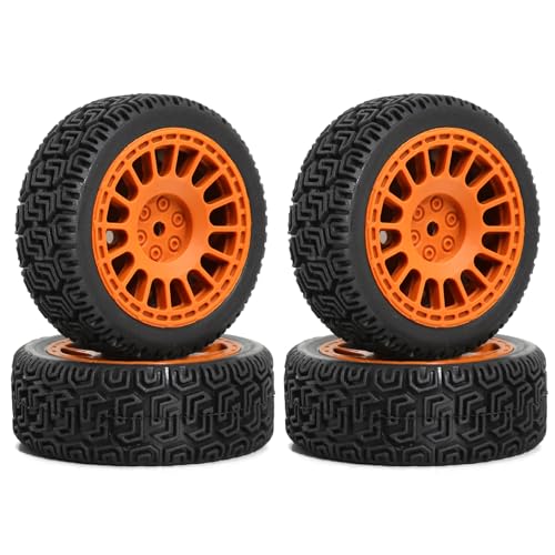 Lifehead 2.68 inch RC On Road Racing Car Tires and Wheels for 1/10 RC On-Road Touring Drift Car HSP Tamiya XV01 TT01 TT02 HPI Kyosho FAZER MK2 /12mm Hex - color: Brown 2