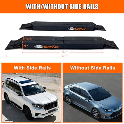 Kayak Car Roof Rack Pad for Kayak Surfboard SUP Canoe Soft Roof Rack Pads | Universal soft roof rack for kayak surfboard Include 2 Tie Down Straps,2 Tie Down Rope,2 Quick Loop Strap,Storage Bag - size: 32 Inch