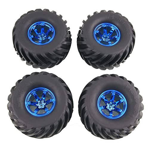 4PCS Wheel and Rubber Tire Set for 1/10 RC Monster Truck HIMOTO HSP HPI Tamiya Kyosho - color: Blue