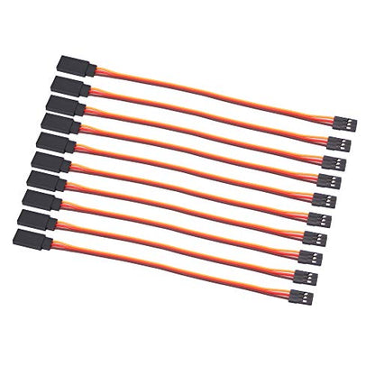 10pcs 15cm 3-pin Male to Female Cable Remote Control Servo Extension Lead 22awg 60cores Wire (C62-10)