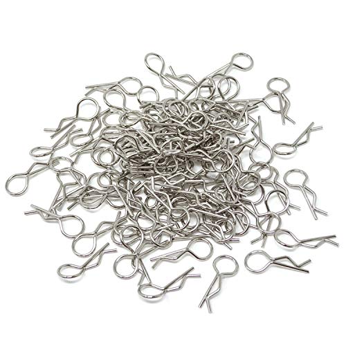 Honbay 100PCS 1/10 Metal Car Truck Buggy Shell Body Clips Pins for for RC Vehicles - size: 1/10