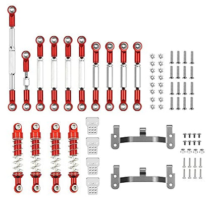 Metal Steering Link Rod Pull Rod Mounts Shock Absorbers Set for C14 C24 C24-1 1/16 RC Car Upgrade Parts,1