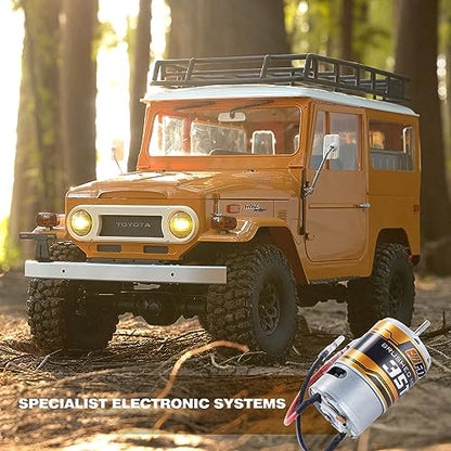BEEZRC FMS 1/10 RC Crawler FJ40 Toyota Licensed 4WD 2.4G Model Car Hobby 4x4 Rock Crawler Offroad Truck Remote Control Car with Transmitter for Adults (Yellow) FMS11035RSYL - color: Yellow