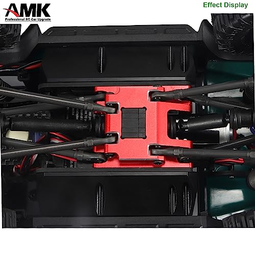 Aliuminum Alloy TRX4M Upgrades Transmission Gearbox Skid Plate with 11T Pinion Gear Box Housing for 1/18 RC Crawler 97054-1 Defend 97074-1 Bronc (Plate-Red) - color: Plate-red