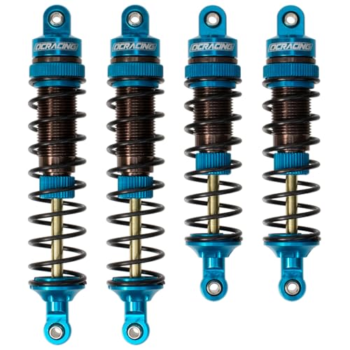 RC Car Oil Shocks Front & Rear Shock Absorber Damper Set for 1/10 TRX Slash 2WD / Hoss/Rustler 4X4 VXL/Slash 4X4 / Bandit/Ford/Stampede Replacement Parts #5862 (Blue) - color: Blue