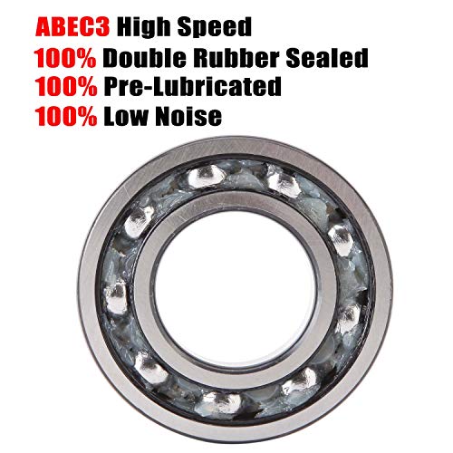608-2RS Bearing 8x22x7mm, C3, Rubber Sealed Steel 30-Pack - size: 608-2rs(30 Pack)