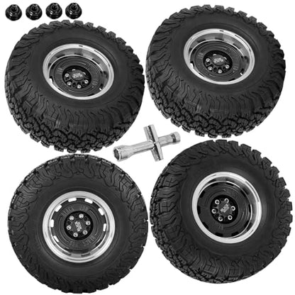 RC 2.2in Wheels&Wheel Rim Tires Beadlock Wheel for 1/10 SCX10 AMG 6x6 TRX4 Red cat Gen8 Red cat Everest gen 7 Pro.Aluminium Wheel Hub Rim Wheel Rim.Black(4PCS) - color: Black（4pcs）