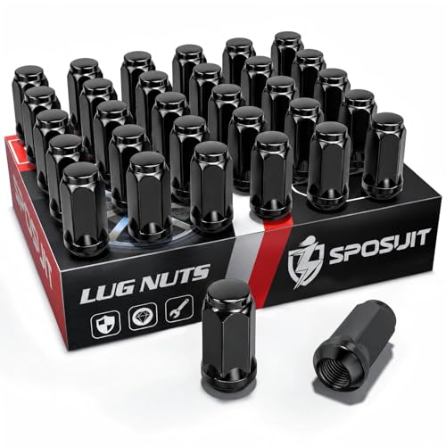 Sposuit M14x1.5 Lug Nuts - Replacement for 1999-2018 Chevrolet Silverado 2500, 2001-2024 Silverado 3500 - Closed End Black Lug Nut(32 Pcs) - color: Black, size: M14x1.5, style: 32 Pcs HexDrive