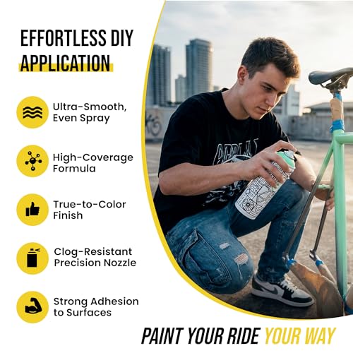Spray.Bike Spray Paint - Ariel (Bright Mint Green) | Designed Mainly for Bicycles | Multi-Use Acrylic Spray Paint for Metal, Plastic | High Coverage Bike Paint, 400ml - color: Ariel