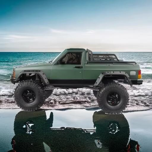 1/10 RC Crawler Hard Body Shell Kit - 313mm Wheelbase Cherokee Body for Axial SCX10, SCX10 II 90046, 90047 & TRX4 Kits (Pickup-Green) - color: Pickup-green