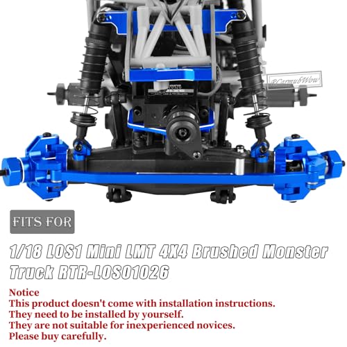 RC Upgrades for L0S1 1/18 Mini LMT 4X4,Driveshafts,Servo,Body Mount,Upper&Lower Shock Mount,Side Panel Crossbar,Rear Cup,Steering Cup&C Hub,Steering Links,Shock Strengthen Mount,Navy Blue - color: Navy Blue(1set)
