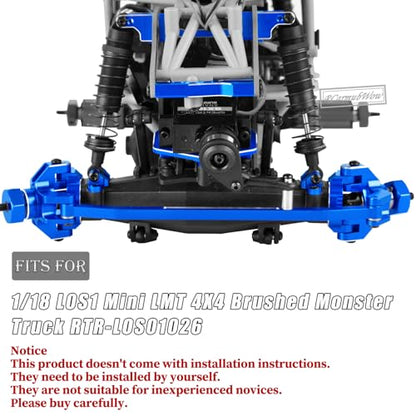 RC Upgrades for L0S1 1/18 Mini LMT 4X4,Driveshafts,Servo,Body Mount,Upper&Lower Shock Mount,Side Panel Crossbar,Rear Cup,Steering Cup&C Hub,Steering Links,Shock Strengthen Mount,Navy Blue - color: Navy Blue(1set)