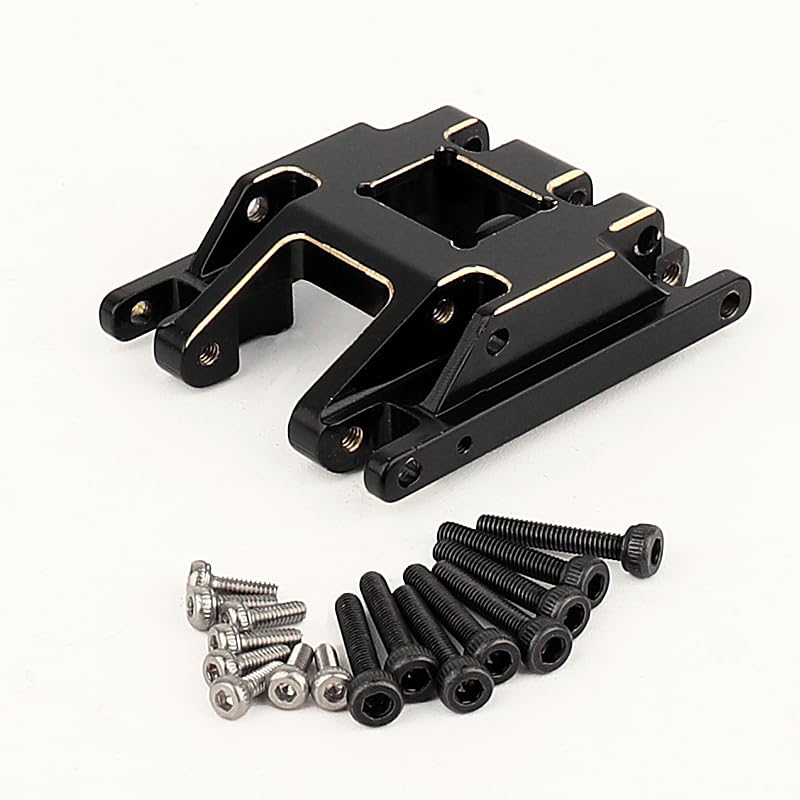 Black Coating Brass Skid Plate Transmission Mount for 1/18 RC Crawler TRX4M Upgrade, 60g