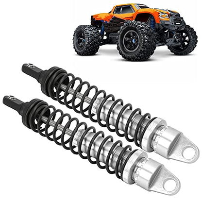2Pcs 188mm RC Aluminum Shock Absorber Damper for 1/5 Scale OffRoad Cars, Suitable for HSP 94050 RC Gasoline Vehicles (Silver) - color: Silver
