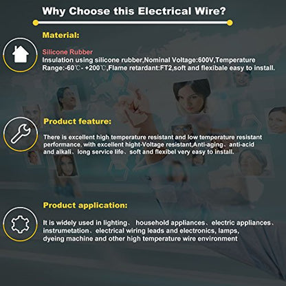 Electrical Wire 10 AWG 10 Gauge Silicone Wire Hook Up Wire Cables 20 Feet [10 ft Black and 10 ft Red] Soft and Flexible 1050 Strands 0.08 mm of Tinned Copper Wire High Temperature Resistance - size: 2 Colors each 10FT, style: 10AWG