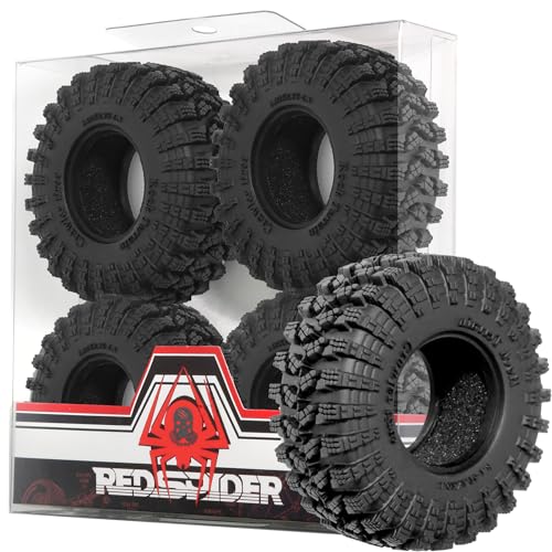 REDSPIDER•1.3 Crawler Mud Tires OD 2.75'' (4PCS) for 1/18 1/24 TRX4M SCX24 AX24 FCX18 FCX24 RC Crawler Car (Tires) - color: Tires