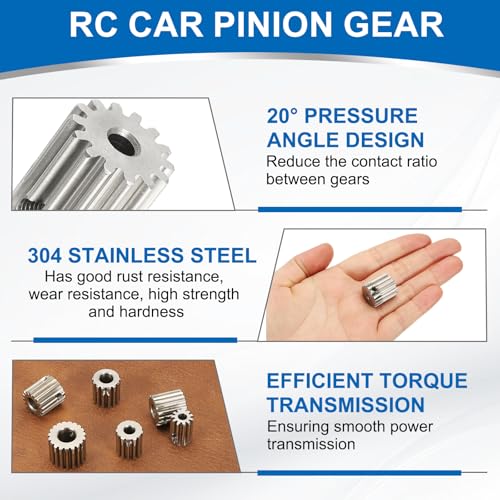 uxcell 1 Mod 14T Spur Gear 4mm Bore, 304 Stainless Steel Pinion Gear, 20°Pressure Angle, for Spur Rack and RC Model Car or Motor DIY - size: 1 Mod 14T, 4mm