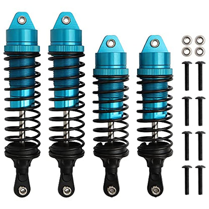 5862 Front & Rear Aluminum Alloy Shock Absorber for 1/10 Slash 4x4 Hoss Rustler Stampede Bandit VXL Shock Parts Replace of 3760 3762 SLA014 (4-Pack) (Blue) - color: Blue