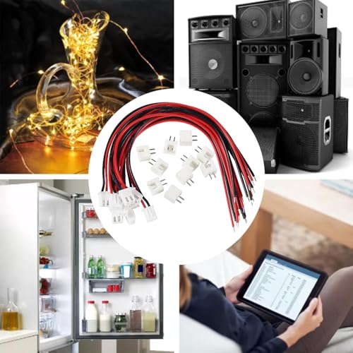 Alinan 20pcs JST-XH2.54mm 2 Pin Connector Kit, Included 10pcs Mini 2 Pin 24AWG Female Connector Plug with 150mm Cable Wire and 10pcs Micro 2Pin Male Connector Plug - color: 2Pin 24AWG 150mm Cable