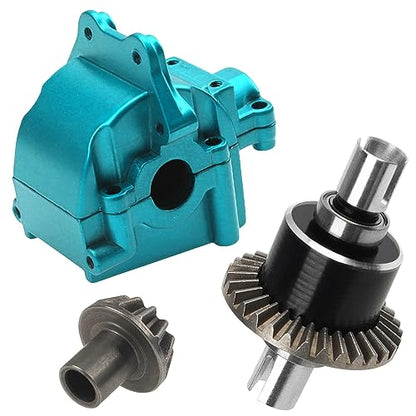 ShareGoo Metal Differential Gearbox Housing Cover & Differential Gear Set Compatible with WLtoys 144010 144001 144002 124016 124017 124018 124019 RC Car (Blue) - color: Blue