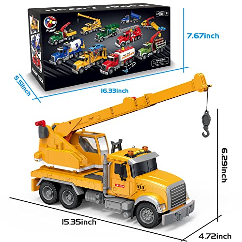 Dwi Dowellin Toys for 3 Years Old Boys Girls Kids,Construction Toy Crane Truck with Lights and Sounds - style: crane tuck
