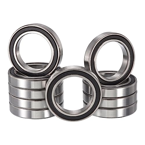 6805-2RS Deep Groove Ball Bearings, ID 25mm x OD 37mm x Width 7mm Double Rubber Sealed Ball Bearing Pre-Lubricated Chrome Steel Z2 Lever 10pcs - size: 6805-2RS 25x37x7mm