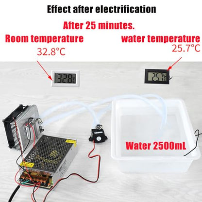 Semiconductor Refrigeration Cooler Full Kit DIY Peltier 12V TEC1-12706 Heatsink Thermoelectric Cooler Peltier Water Cooling System for Fish Tank Refrigeration +12V 100W Switch Power Supply Driver