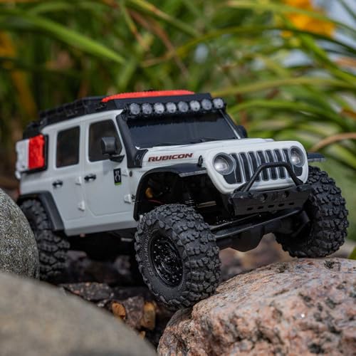 Axial 1/30 SCX30 Jeep Wrangler JLU 4X4 RTR Rock Crawler, White | Brushed, Battery & Charger Included, AXI-2261T2 - color: White