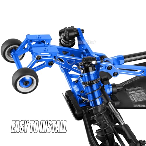 Aluminum Wing Mount & Wheelie Bar Set Upgrades Part for 1/8 Kraton 6S BLX(EXB),1/8 Notorious 6S BLX V6 Brushless RC Monster Truck,RC Wheelie Bar Wing Mount Set,Replace ARA320758,Navy Blue - color: Navy Blue - (Aluminum Upgrades Part)