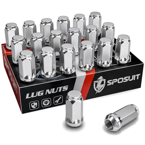 Sposuit M14x1.5 Lug Nuts - Replacement for 2010-2024 Chevy Camaro, 2011-2017 Caprice, 2007-2012 Omega, 2020-2024 Corvette, 2013-2015 Malibu, 2014-2020 Impala - Closed End Chrome Lug Nut(20 Pcs) - color: Chrome, size: M14x1.5, style: 20 Pcs HexDrive