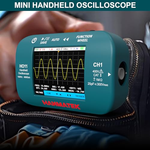 HANMATEK HO11 Handheld Digital Oscilloscope - 10MHz Bandwidth, 48MSa/s High-Precision Sampling, 2.8" TFT Display, USB Rechargeable, Advanced Trigger System, Portable for Fieldwork - style: Professional 10 Mhz