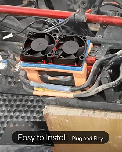 VXL-3s ESC Cooling Fan and Motor Cooling Fan Dual Fan Set | Compatible with Traxxas Slash 4x4 Stampede 4x4 Rustler 4x4 Hoss 4×4 Velineon VXL 3s Heat Sink, Red - color: Red ESC Cooling Fan and Motor Cooling Fan