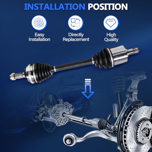 Maxfavor CV Axle Shaft Assembly fit for Volkswagen CC 2010-2017, | Vw EOS 2007-2011, Vw GTI 2006-2014, Vw Jetta 2006-2018, Audi A3 2006-2013, CV Axle FWD Front Passenger Driver Side