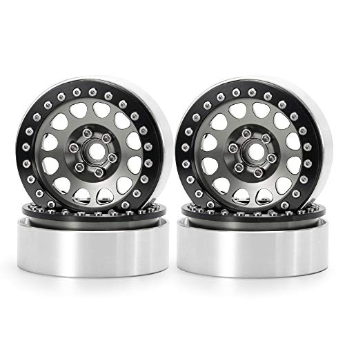 4PCS Aluminum 2.2" Beadlock Wheels Rims for 1/10 RC Rock Crawler Car Axial Wraith SCX10 SCX10-II TRX4
