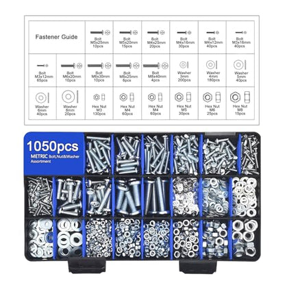 2600 Piece Bolt and Nut Hardware Assortment Kit with Diverse Bolts, Screws, Washers & Nuts–DIY-Friendly, 3-Tier Storage for Home Projects