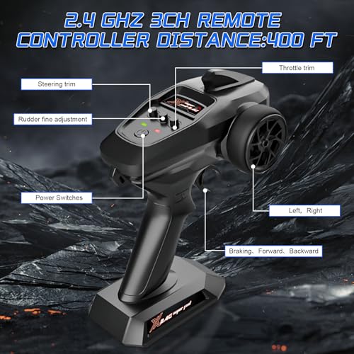 ITEFDTUTNE 1:16 Brushless Remote Control Cars, Max 62mph Off-Road All Terrain Electric RC Truck, 4WD RC Monster Truck with 2.4 GHz Remote Control and 2 3S Lipo Batteries