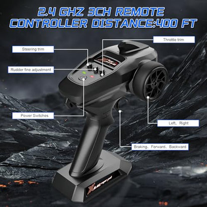 ITEFDTUTNE 1:16 Brushless Remote Control Cars, Max 62mph Off-Road All Terrain Electric RC Truck, 4WD RC Monster Truck with 2.4 GHz Remote Control and 2 3S Lipo Batteries