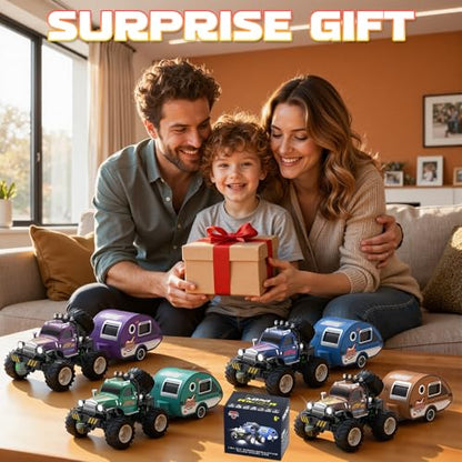 Snugzy Mini RC Car 1:64 Scale RC Truck for Kids with Trailer 2.4Ghz Remote Control Rechargeable RC Cars Toy Gifts for Boys Girls Adult (Purple) - color: Purple