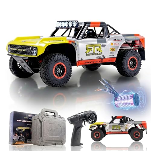 FMS 1/18 RC Truck FSC18 Ford Bronco, Officially Licensed by Ford Short Course RC Car, 4x4 Off-Road RC Crawler with LED Lights, and Quick-Release Body-RS (Race Livery B (Brushless RS)) - style: Race livery B-Brushless RS