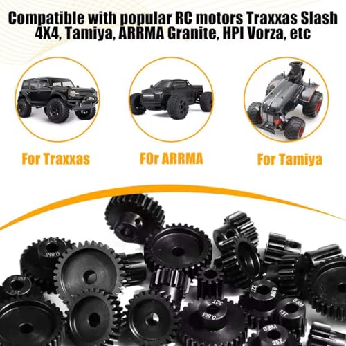 3-Pack Steel Metal 0.8M 5mm Pinion Motor Gear Sets 31T Compatible with HPI Kyosho Losi Axial Tamiya 1/8 1/10 RC Car Monster Truck Buggy, 0.8 Module Gear for Traxxsa Arrma - style: 3Pcs 31T