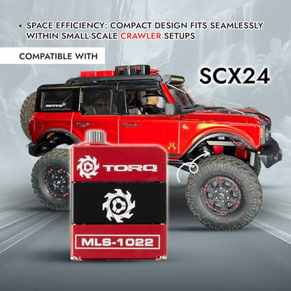 TORQ MLS-1022 High Torque Micro Servo 5.0V - 8.4V with CNC Servo Mounts & Arms - Remote Control Car, RC Car, RC Crawler Axial SCX24 Electronics Upgrades RC Servos (HELIDIRECT), Mini, Red / Black - color: Scx24 Servo - Red