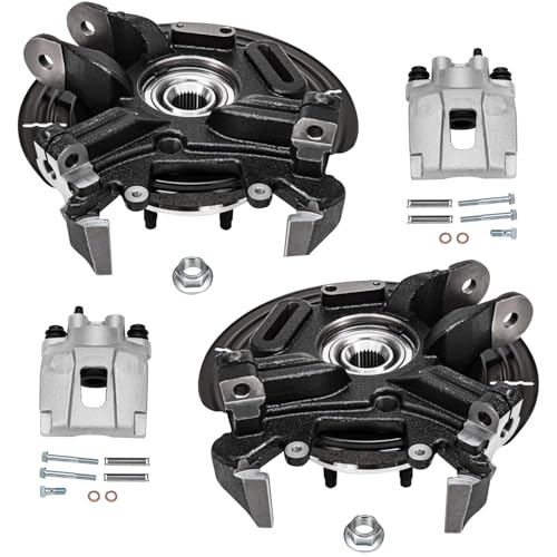 Detroit Axle - Rear Steering Knuckles w/Wheel Hubs Brake Calipers | Replacement for Ford Explorer Mercury Mountaineer - 4pc Set - size: 4BU47708/Kit