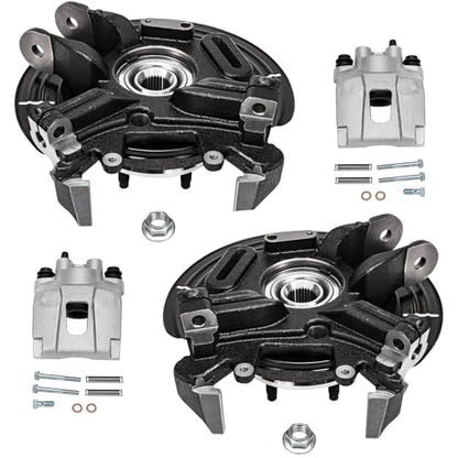 Detroit Axle - Rear Steering Knuckles w/Wheel Hubs Brake Calipers | Replacement for Ford Explorer Mercury Mountaineer - 4pc Set - size: 4BU47708/Kit