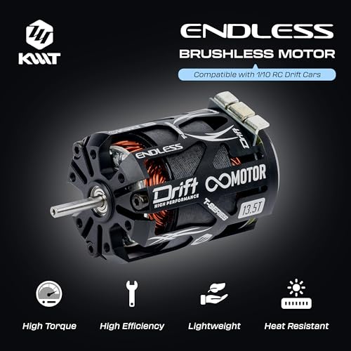 KWTRC Endless 540 Brushless Motor, High-Torque & High-Efficiency RC Motor, Heat-Resistant, Lightweight Design, Compatible with 1/10 RC Drift Cars, Race Cars (13.5T) - style: 13.5T