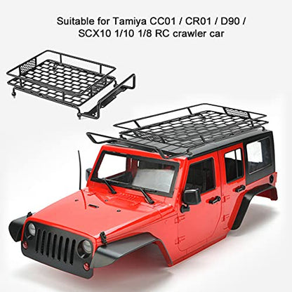 RC Car Roof Rack, Large/Medium/Small Steel Model Vehicle Luggage Tray Roof Rack for Tamiya CC01 / CR01 / D90 / SCX10 1/10 1/8 RC Crawler Car(18.00 * 12.00 * 4.00) - size: 18.00*12.00*4.00