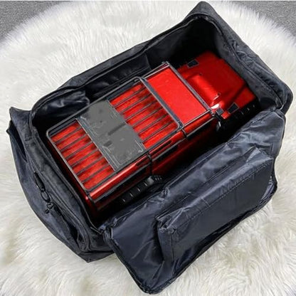 RC Car Bag with Bottom Partition & Fixing Straps, RC Car Carrying Case for 1/8 1/10 RC Crawler Truck, RC Car Storage with Shoulder Strap, for Traxxas TRX4 Axial SCX10 Tamiya CC01 Arrma Mojave - color: Black-2